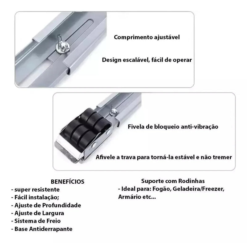 Base Ajustável com Rodas para Eletrodomésticos