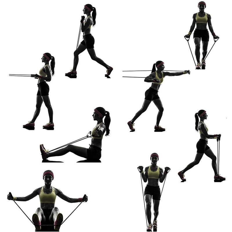 Kit de Extensores Elásticos 11 Peças: Fortalecimento Muscular e Treino Funcional