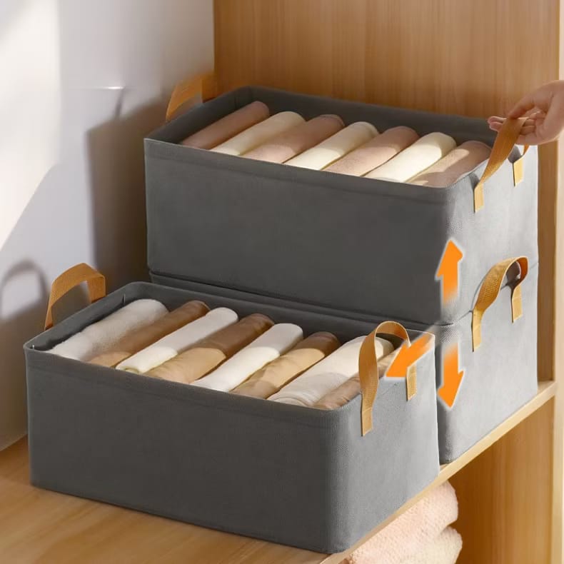 Kit 3 Caixas Organizadoras Dobráveis – Guarda-Roupas Sempre Organizado